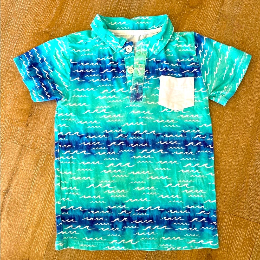 <SOLD> Coco moon ocean waves polo (4T)